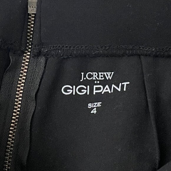 J. Crew Women's Black Gigi Pants Velvet Tuxedo Leg Stripe Stretchy size 4 - Picture 6 of 9